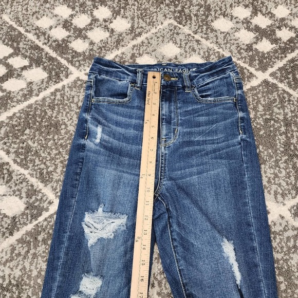 American eagle distressed women's size 4 curvy super hi rise jeggings - Picture 4 of 7